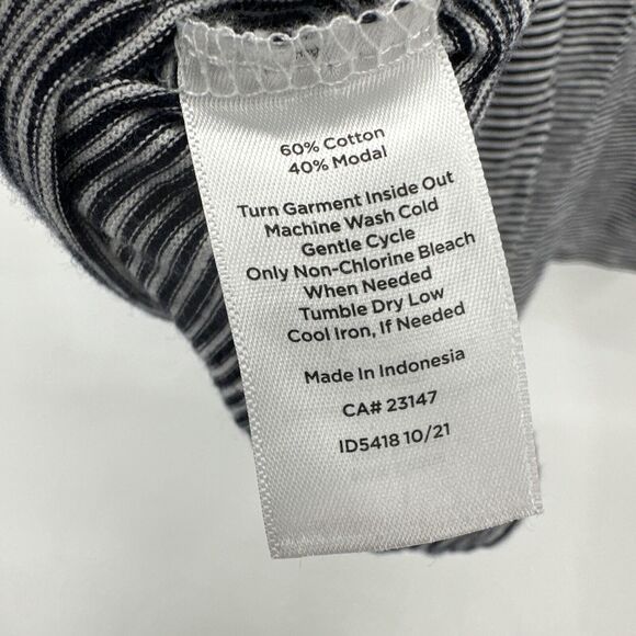 Talbots Shirt Womens Large Blue White Striped Nautical V-Neck Pullover - Picture 6 of 7